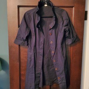 Little Yellow Button shirt dress Size M
